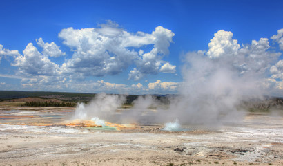 Hot geysers at Yellowstone
