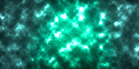 Illustrated nebula and stars in space