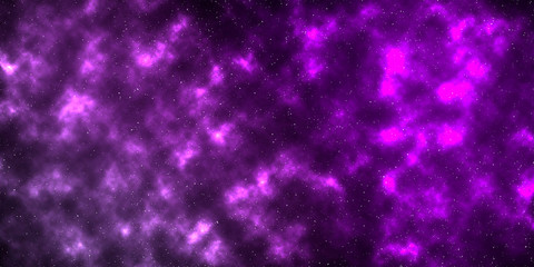 Illustrated nebula and stars in space