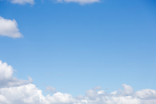 Beautiful blue sky with white clouds, photo, background