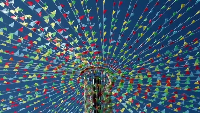 Small triangular waving flags