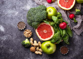 Vegetables, fruits, seeds  and nuts