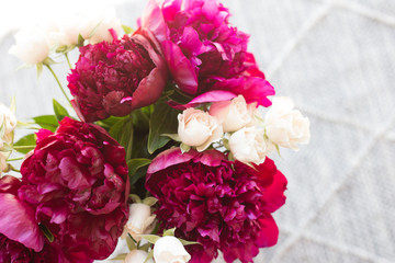 Maroon and White Bouquet