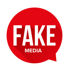 Fake Media Warning sign speech bubble
