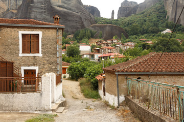 Town of Kastraki, Meteora mountains in Thessaly, Greece.