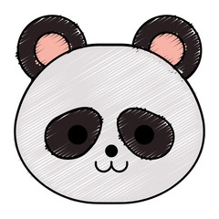 cute little bear panda character vector illustration design