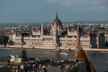 Fototapeta premium View of Danube River and Parliament Building, Budapest, Hungary