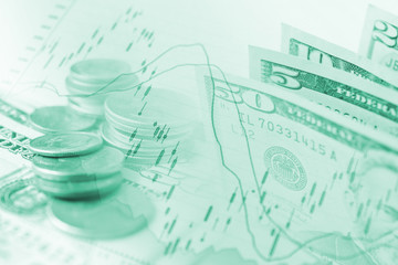Money with chart can be used for financial concept