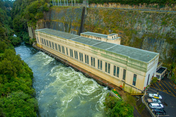 Hydroelectric Power Station on Waikato river, Arapuni, New Zealand