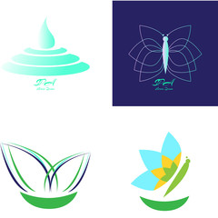 Obraz premium Set of spa logos on a white background, Vector illustration