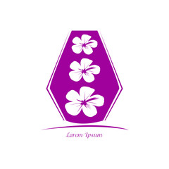 Isolated spa logo with text and flowers, Vector illustration