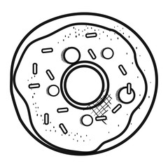 Fototapeta premium delicious sweet donut icon vector illustration design