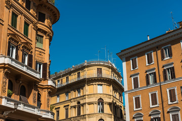 Fototapeta premium brown and orange houses at rome