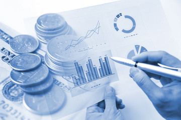 Fototapeta premium Money with chart can be used for financial concept