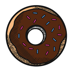 delicious sweet donut icon vector illustration design