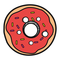 delicious sweet donut icon vector illustration design