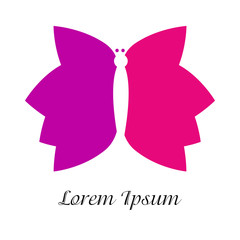 Isolated spa logo with a butterfly icon, Vector illustration
