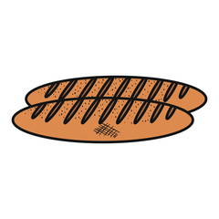 delicious french bread icon vector illustration design