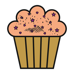 delicious and sweet cupcake vector illustration design