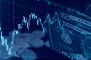 Money with chart can be used for financial concept