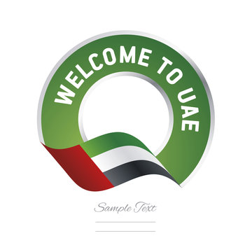 Welcome to UAE flag green label logo icon