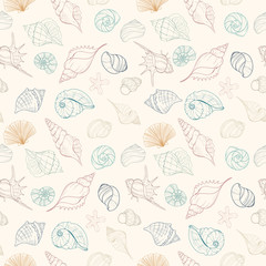 Seashell seamless pattern