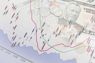 Money with chart can be used for financial concept