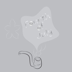 Smoke . A tube . Fourth of July. Vector illustration.