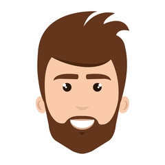 young man head avatar character vector illustration design