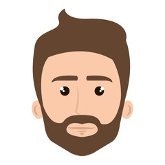 young man head avatar character vector illustration design