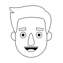 young man cartoon face character expression vector illustration