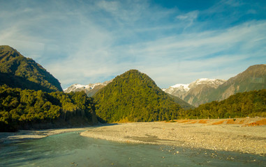 Beautiful landscape of Franz Josef Glacier National Park, in New Zealand