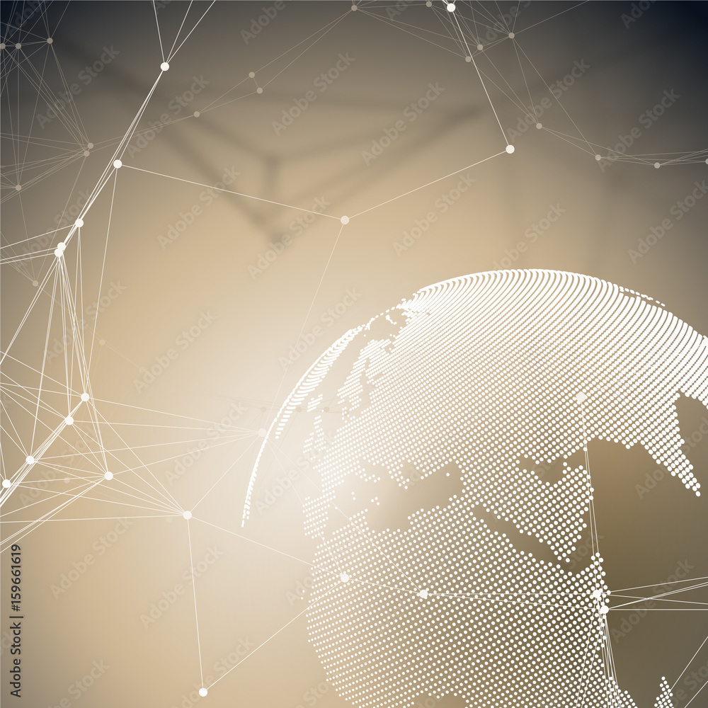 Poster abstract futuristic network shapes. high tech hud background, connecting lines and dots, polygonal l