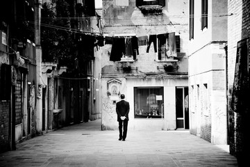 Pensive man, Venice, Italy