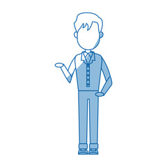 pictogram young man standing avatar design vector ilustration