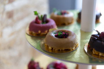 Vegan donut with dried fruits and nuts