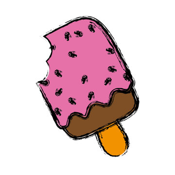 ice cream bar icon over white background colorful design vector illustration