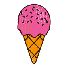 ice cream icon over white background colorful design vector illustration