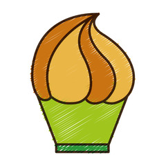 cupcake icon over white background colorful design vector illustration