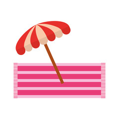 beach umbrella summer with towell vector illustration design