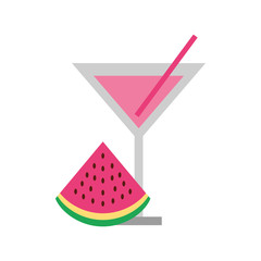 watermelon juice tropical fruit beverage vector illustration design