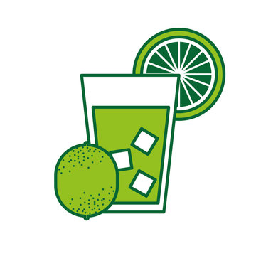 lemon juice tropical fruit beverage vector illustration design