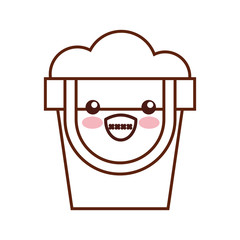 sand bucket beach toy kawaii character vector illustration design