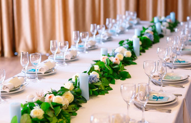 Wedding table settings.