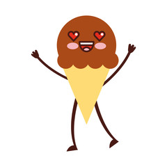 delicious ice cream kawaii character vector illustration design