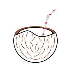 coconut tropical and exotic fruit vector illustration design