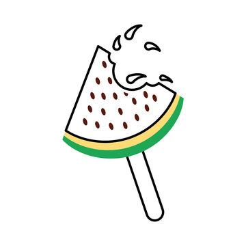 Popsicle ice watermelon icon vector illustration design