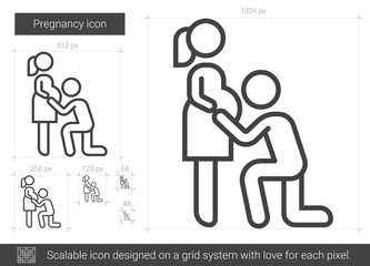 Pregnancy line icon.