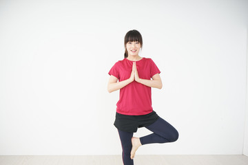 Young woman doing some stretches