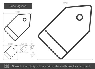 Price tag line icon.